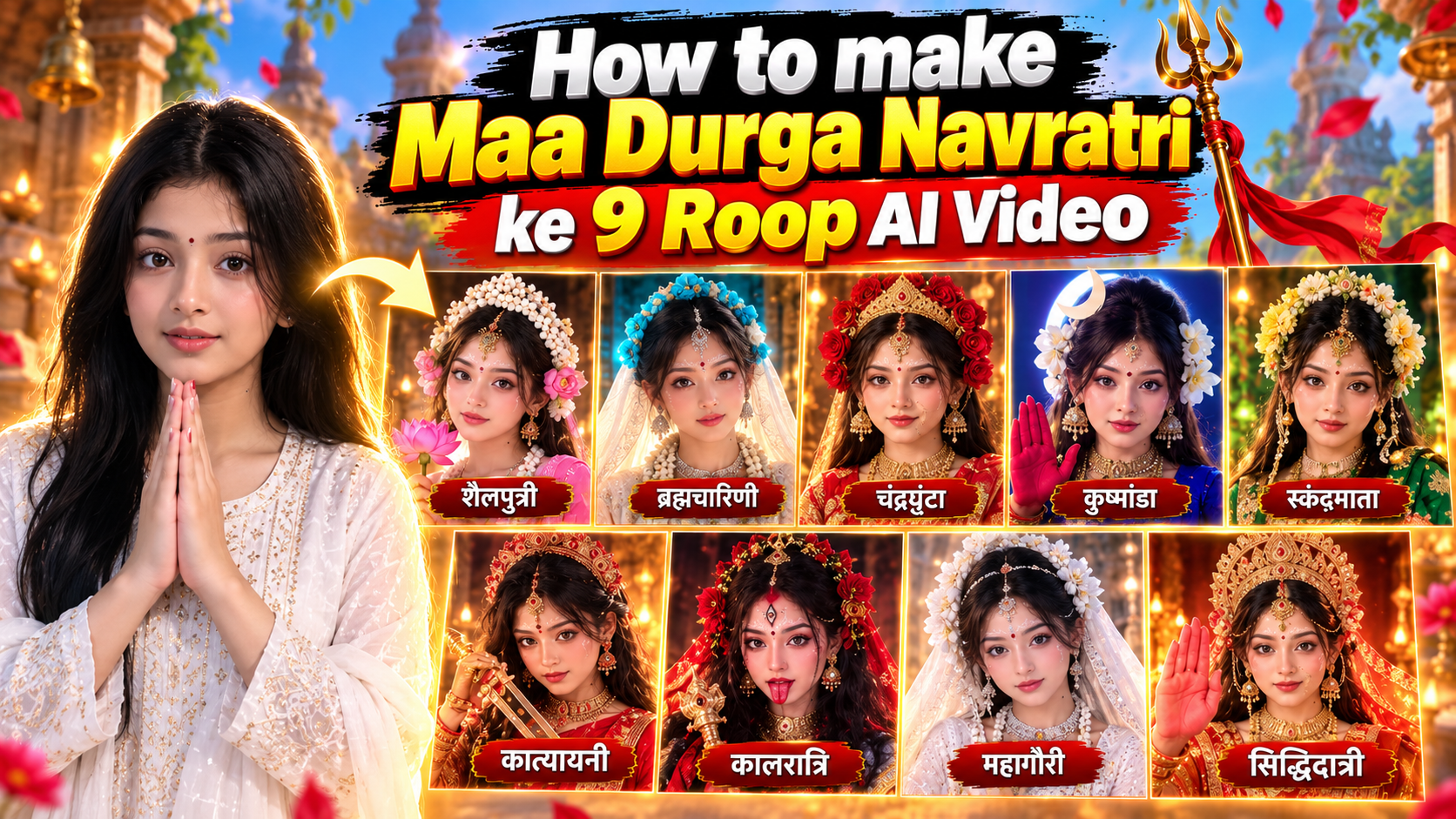 Maa Durga Navratri 9 Roop AI Video