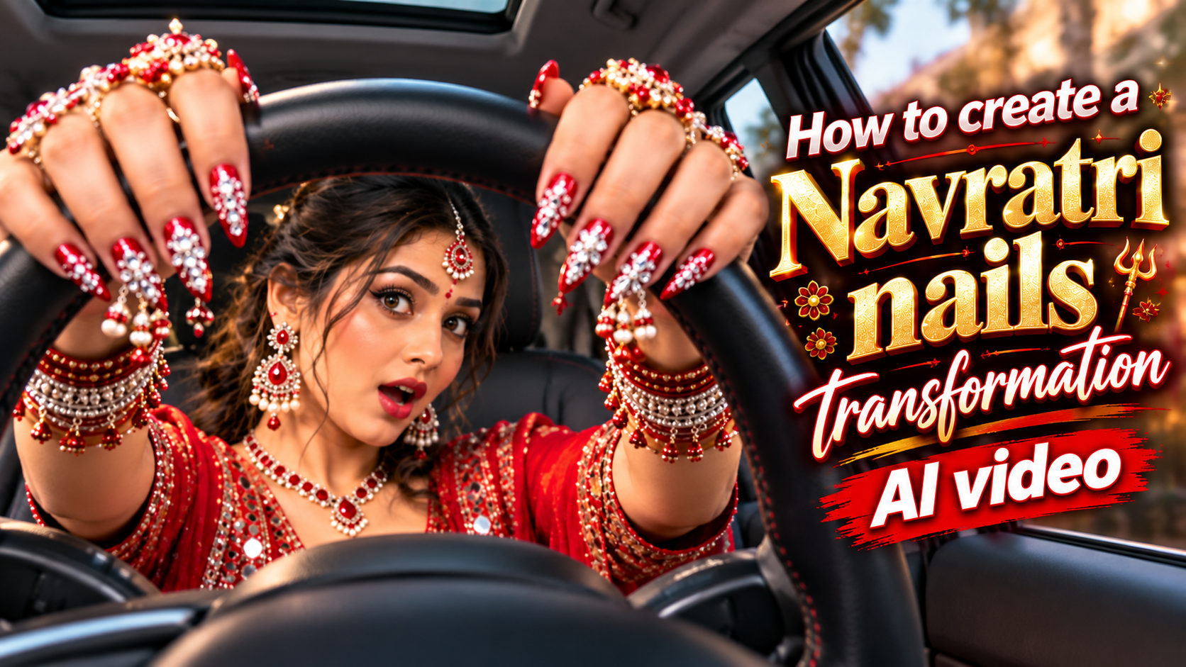 Navratri Nails Transformation AI Video Tutorial
