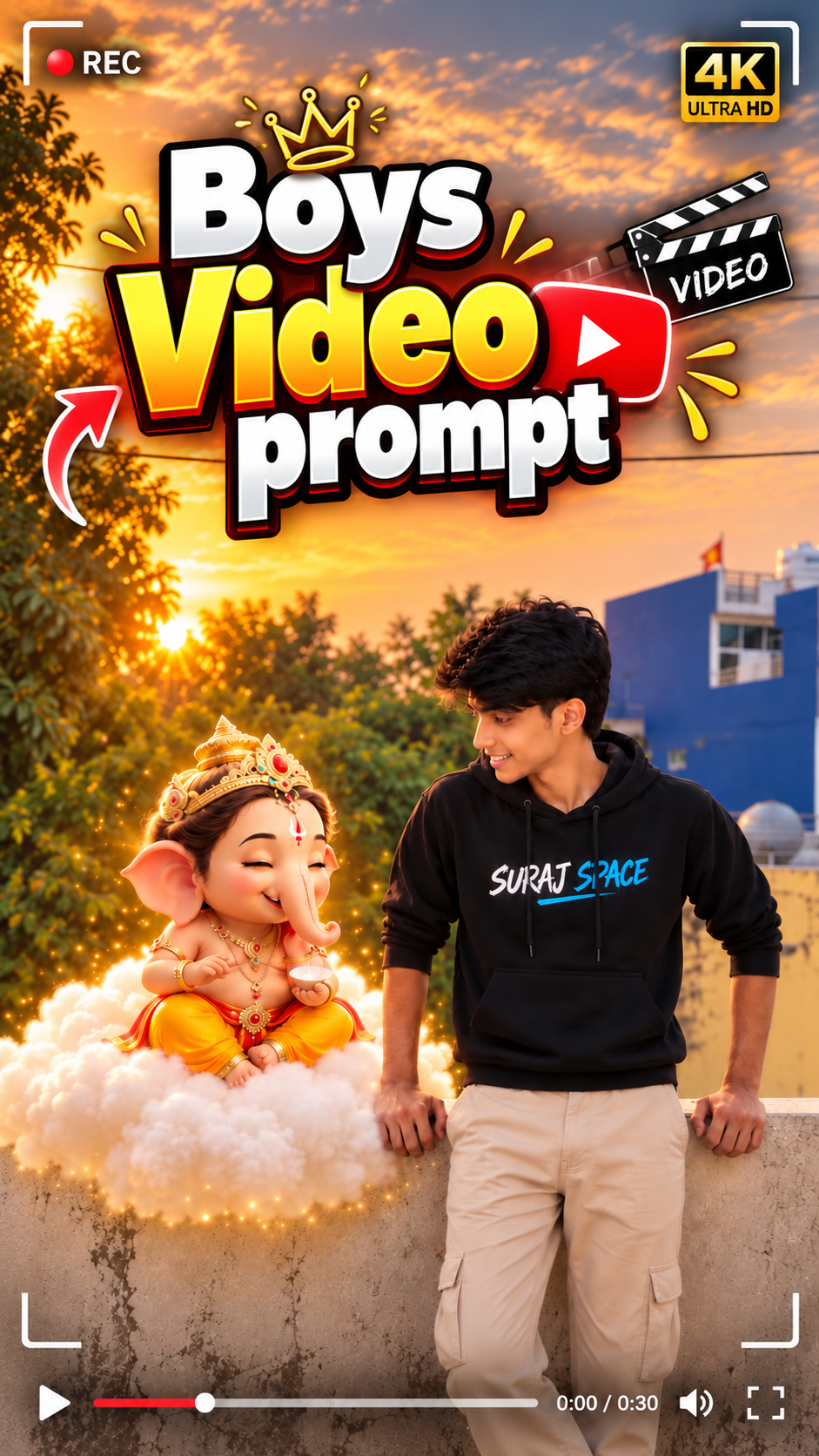 How to Make Trending Ganesha AI Video prompt