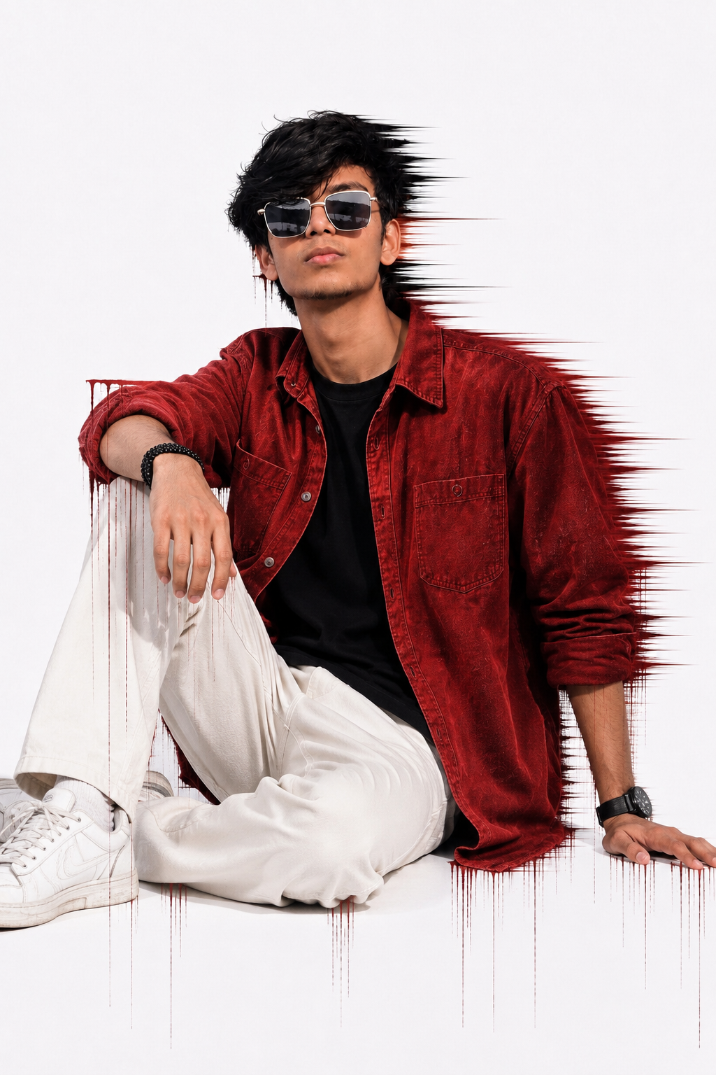 Red Motion Glitch Portrait image 3