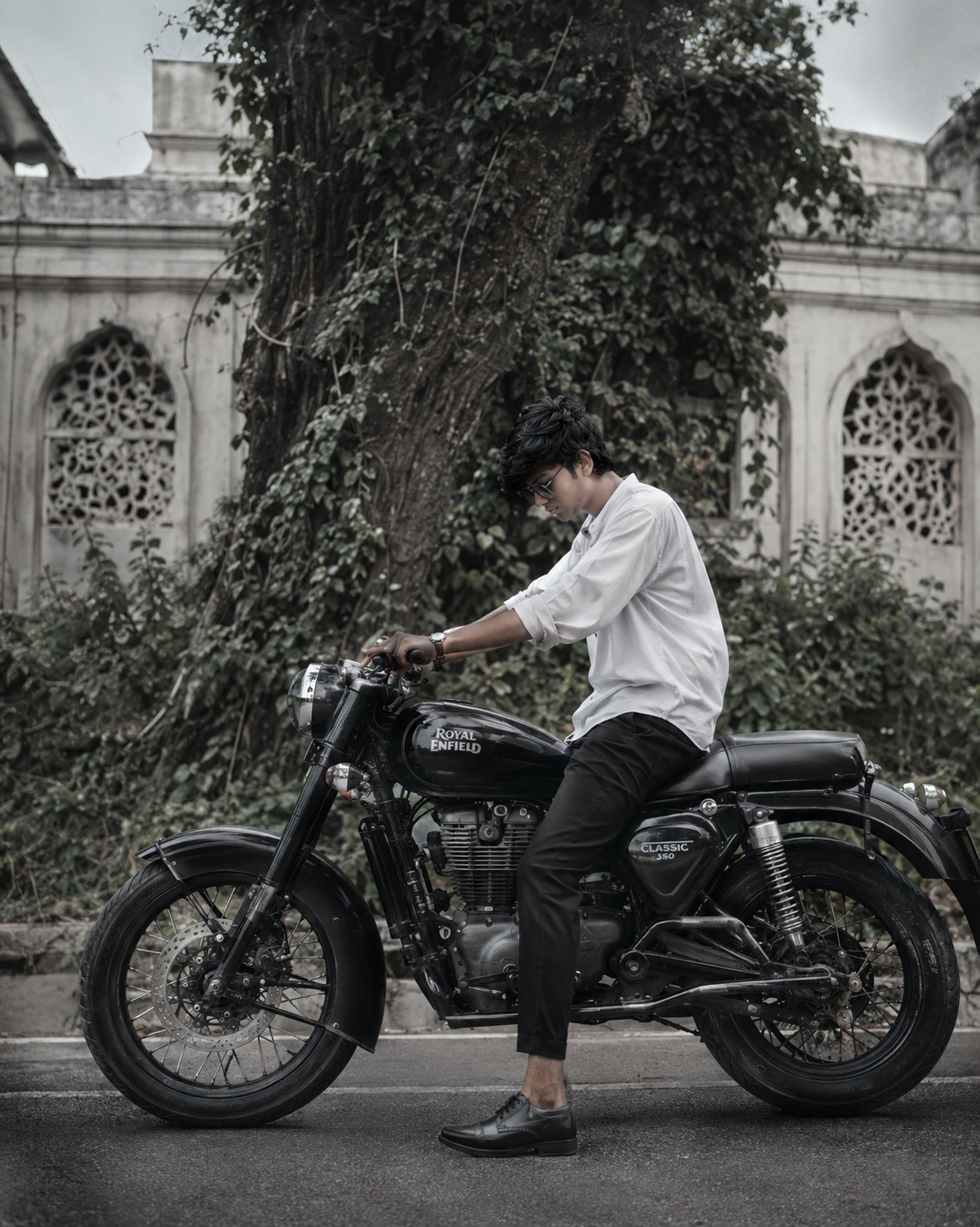 Cinematic Royal Enfield Portrait