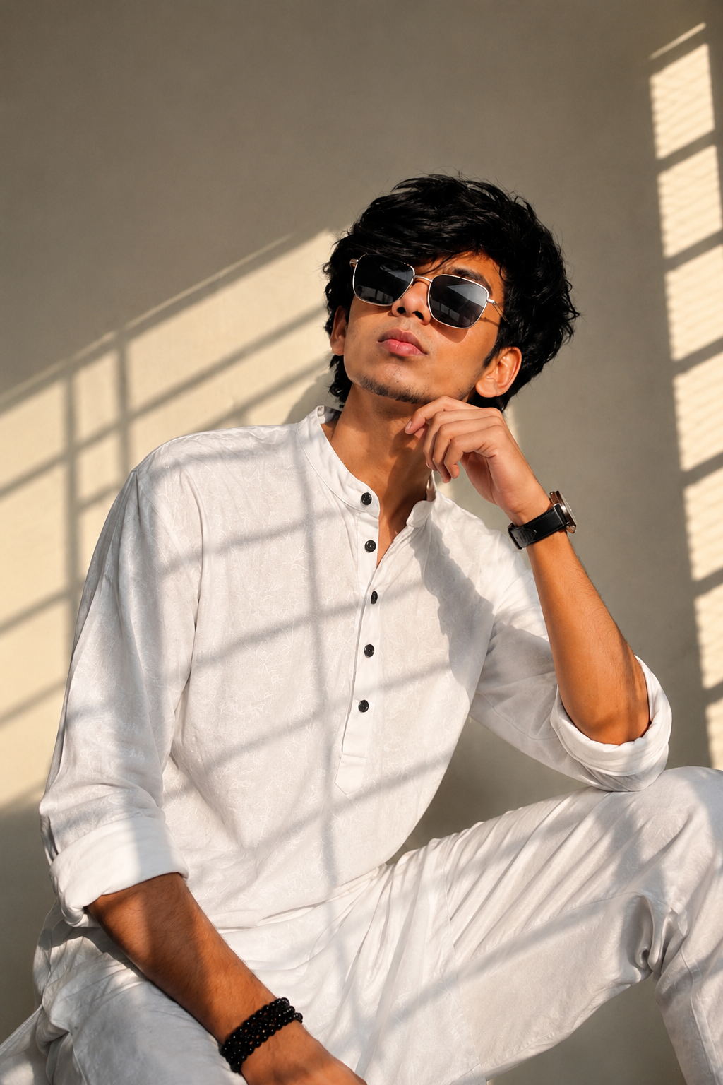 White Kurta Aesthetic 🤍 | Golden Hour Sunlight | Cinematic AI Photography PART 1