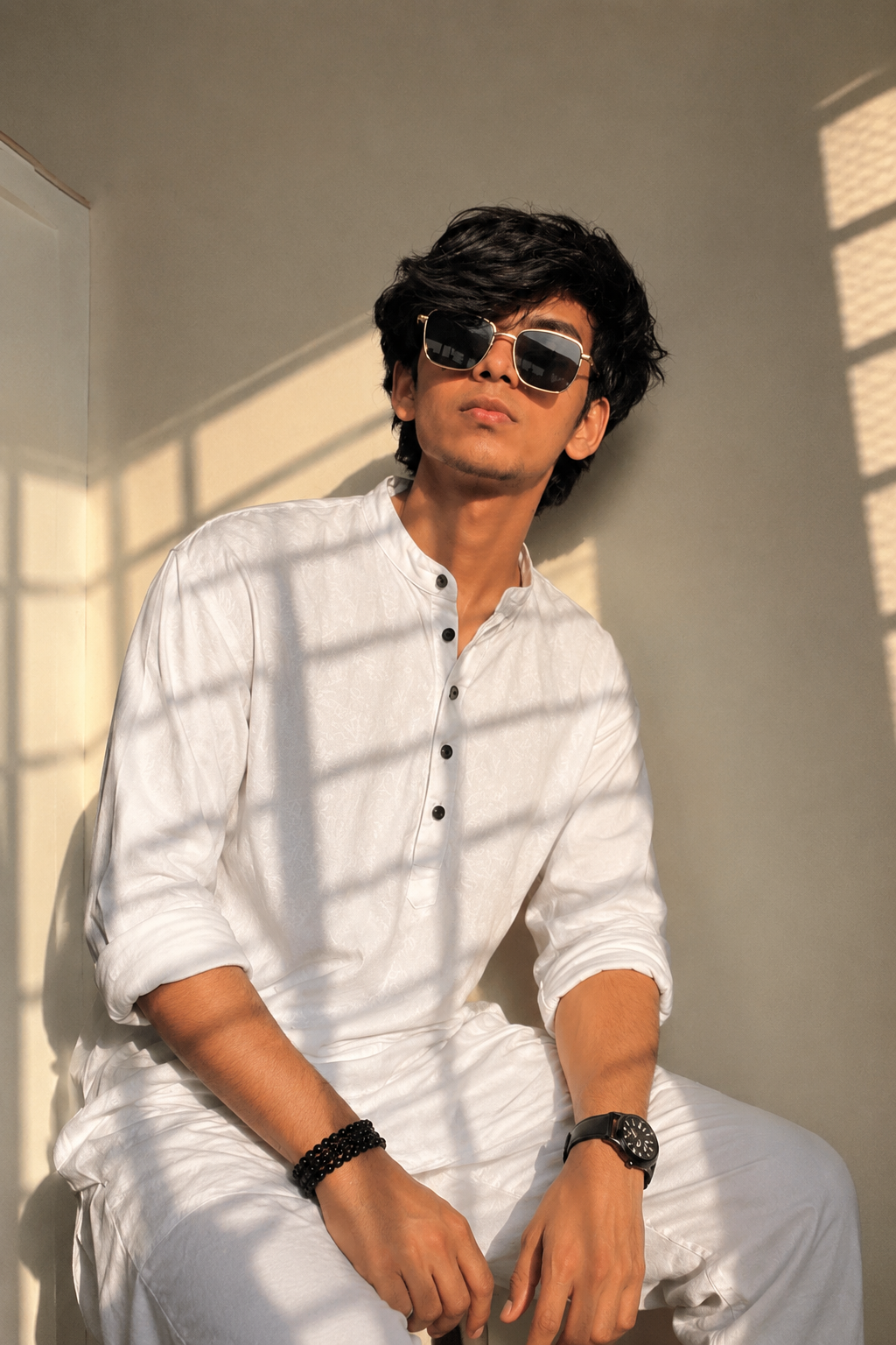 White Kurta Aesthetic 🤍 | Golden Hour Sunlight | Cinematic AI Photography PART 4
