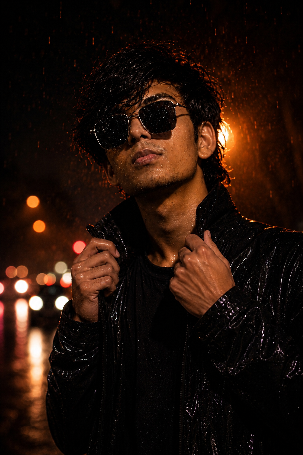 Rainy Night Girl 🌧️🖤 | Dark Cinematic Photography | AI Photo Prompt man
