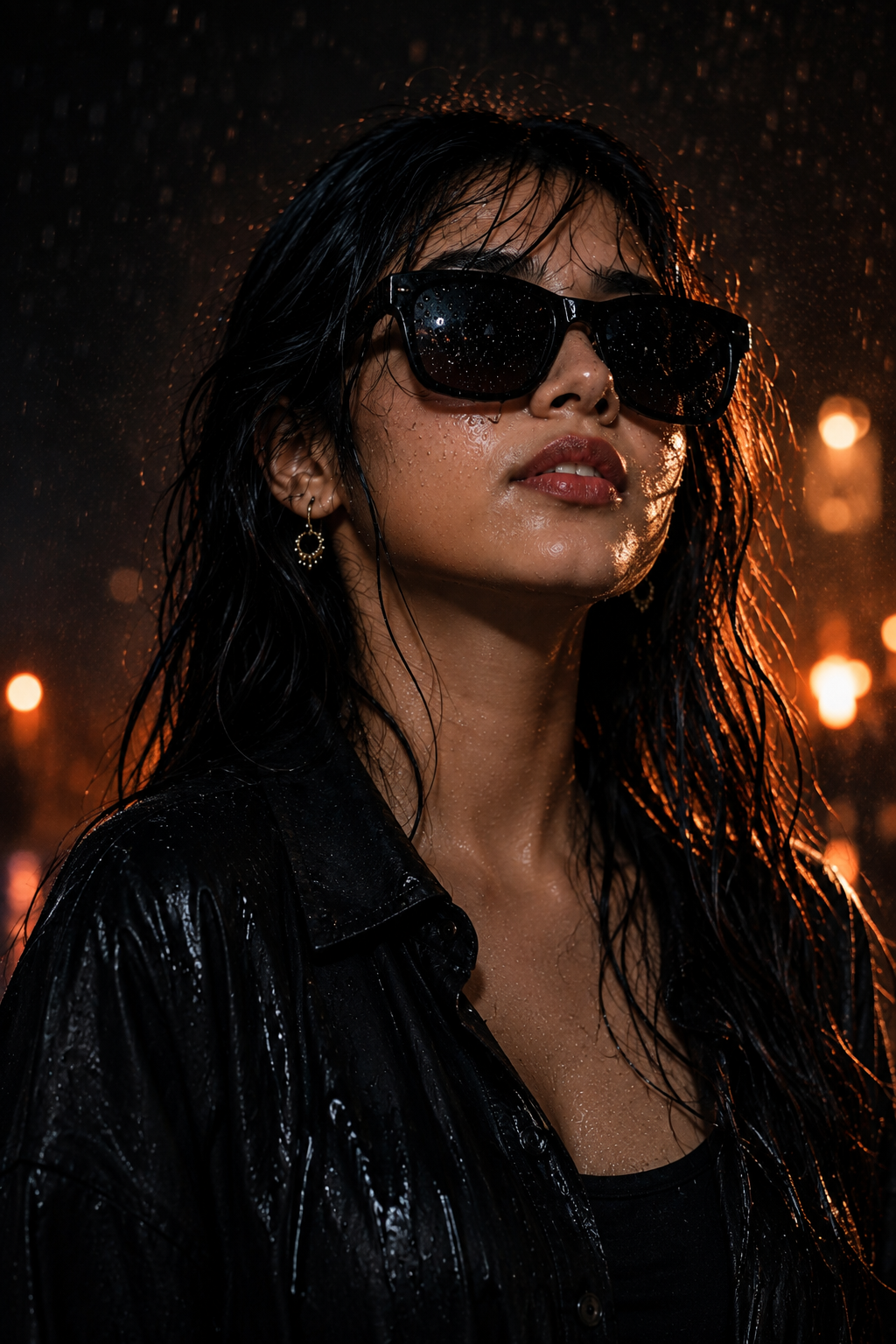 Rainy Night Girl 🌧️🖤 | Dark Cinematic Photography | AI Photo Prompt women