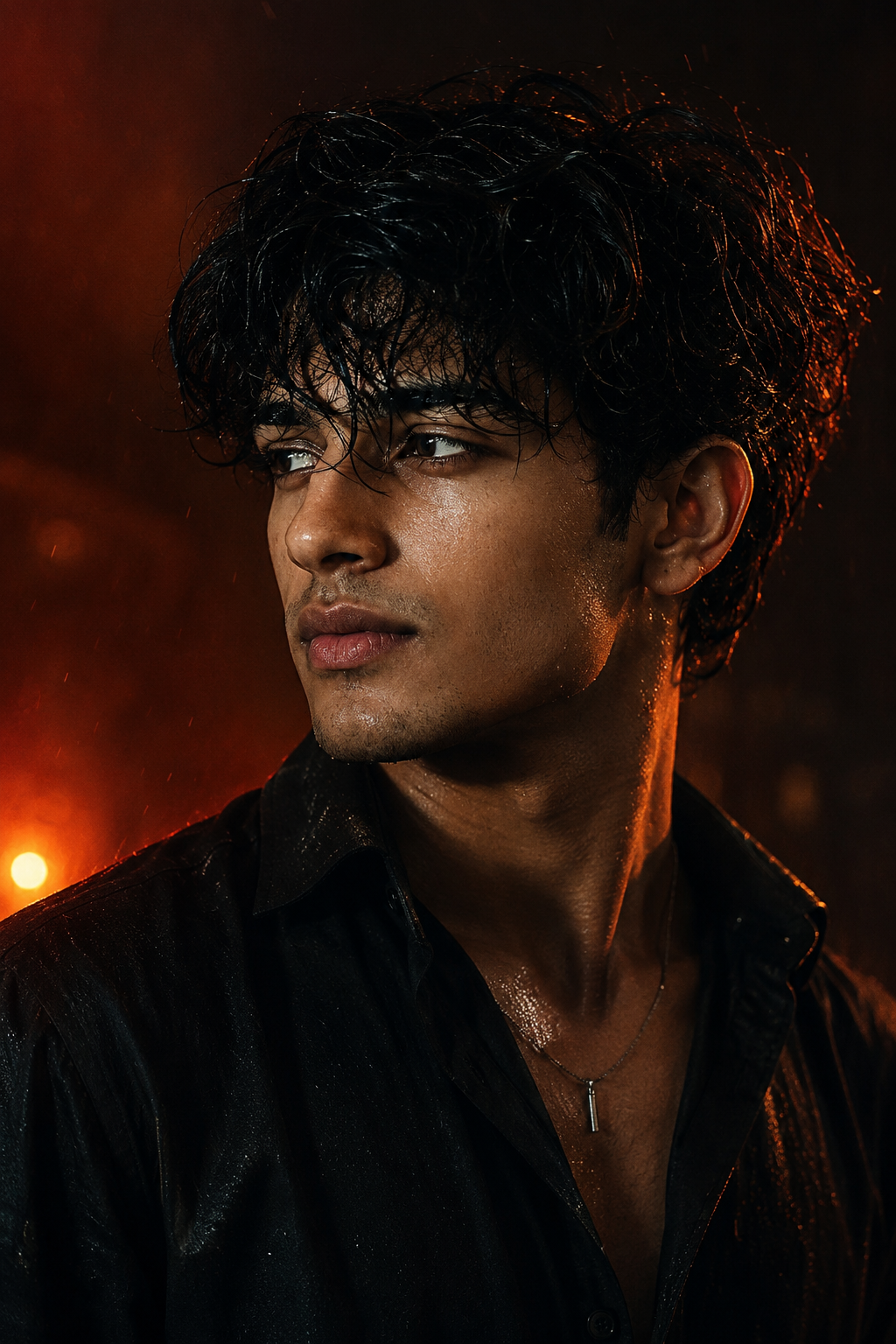 Rainy Night Girl 🌧️🖤 | Dark Cinematic Photography | AI Photo Prompt man 2